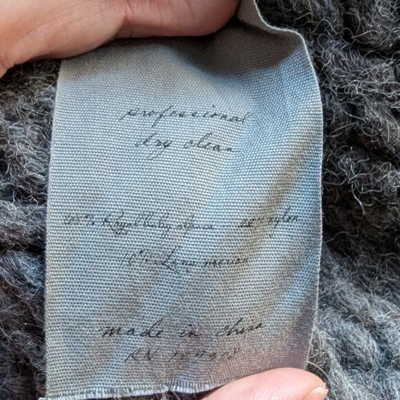 Raquel Allegra Alpaca Open Cardigan Boho Handmade Fringe size 0 - Picture 13 of 15